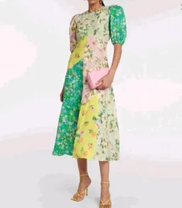 Alemais Kenzie Puff Sleeve Midi Dress in Multi Floral Size 16 for rent on The Volte - image 2