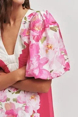 🩷 AJE Overflow Knotted Floral Midi Dress in 'Rosa Bold' Pink – 12 AU 🩷 for rent on The Volte - image 7