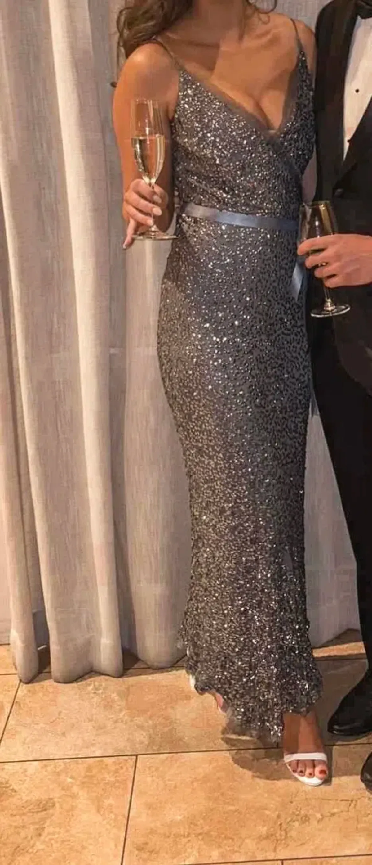 Eileen Kirby Navy Sequin gown  - Image 3