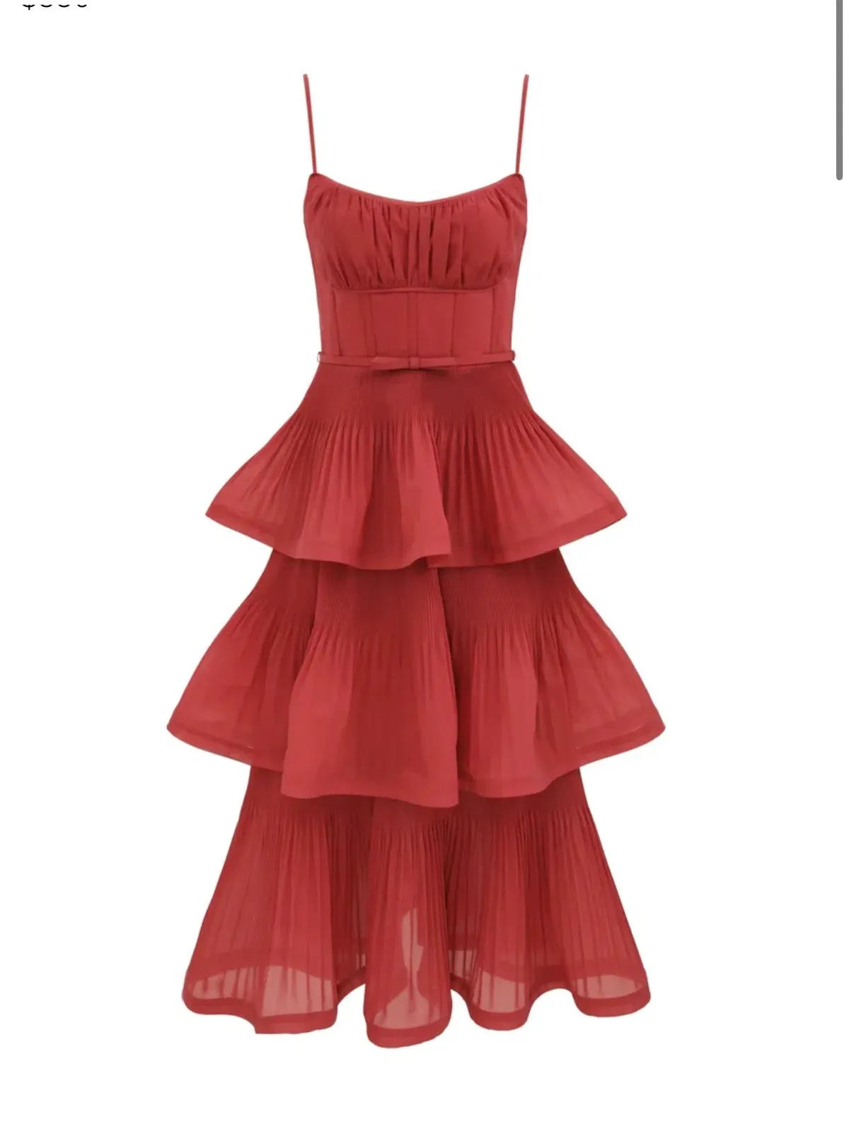Zimmerman PLEATED TIERED MIDI DRESS size 0/Au 8 - Image 3