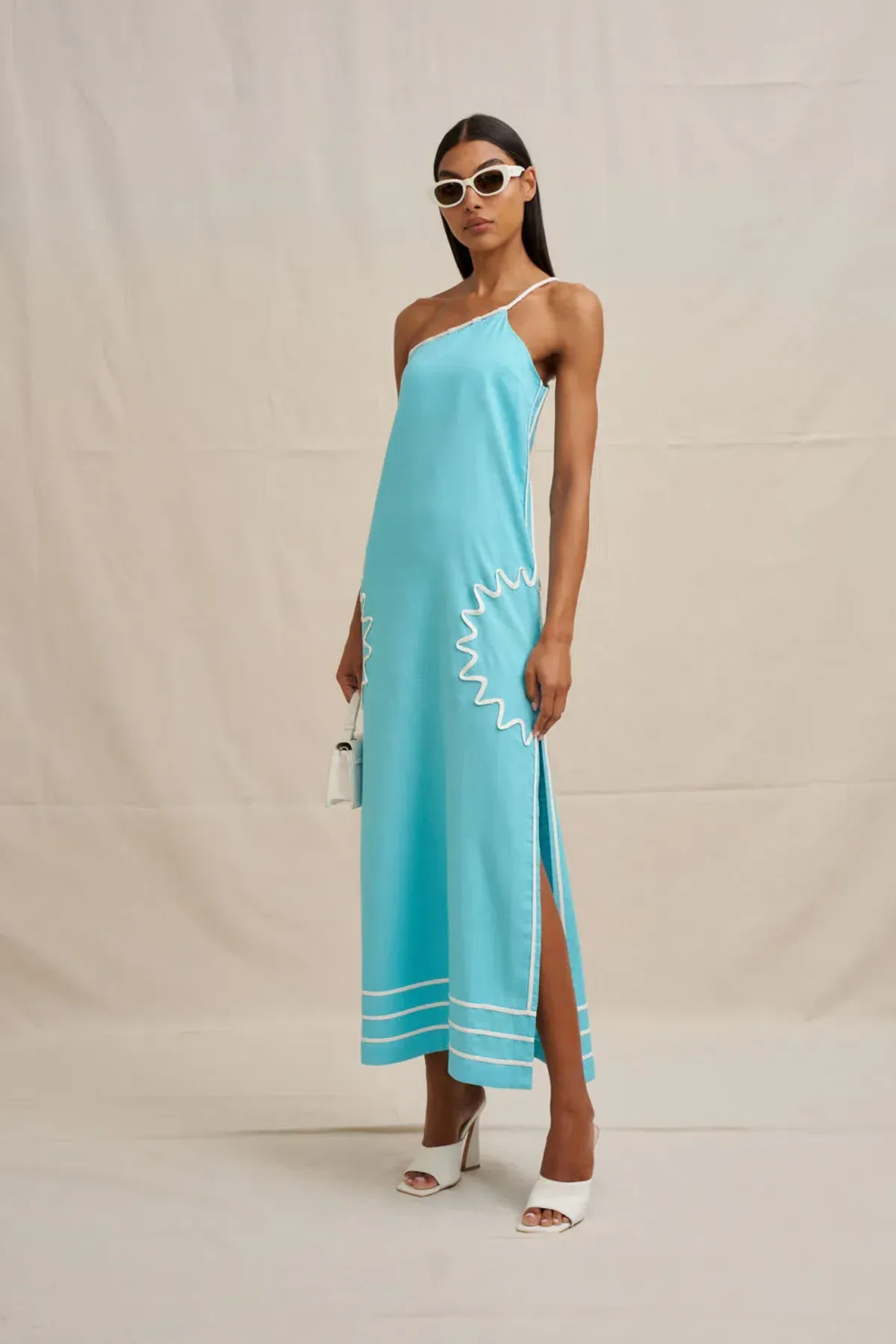 Oasis One Shoulder Maxi Dress by By Johnny Size 8 - Image 5