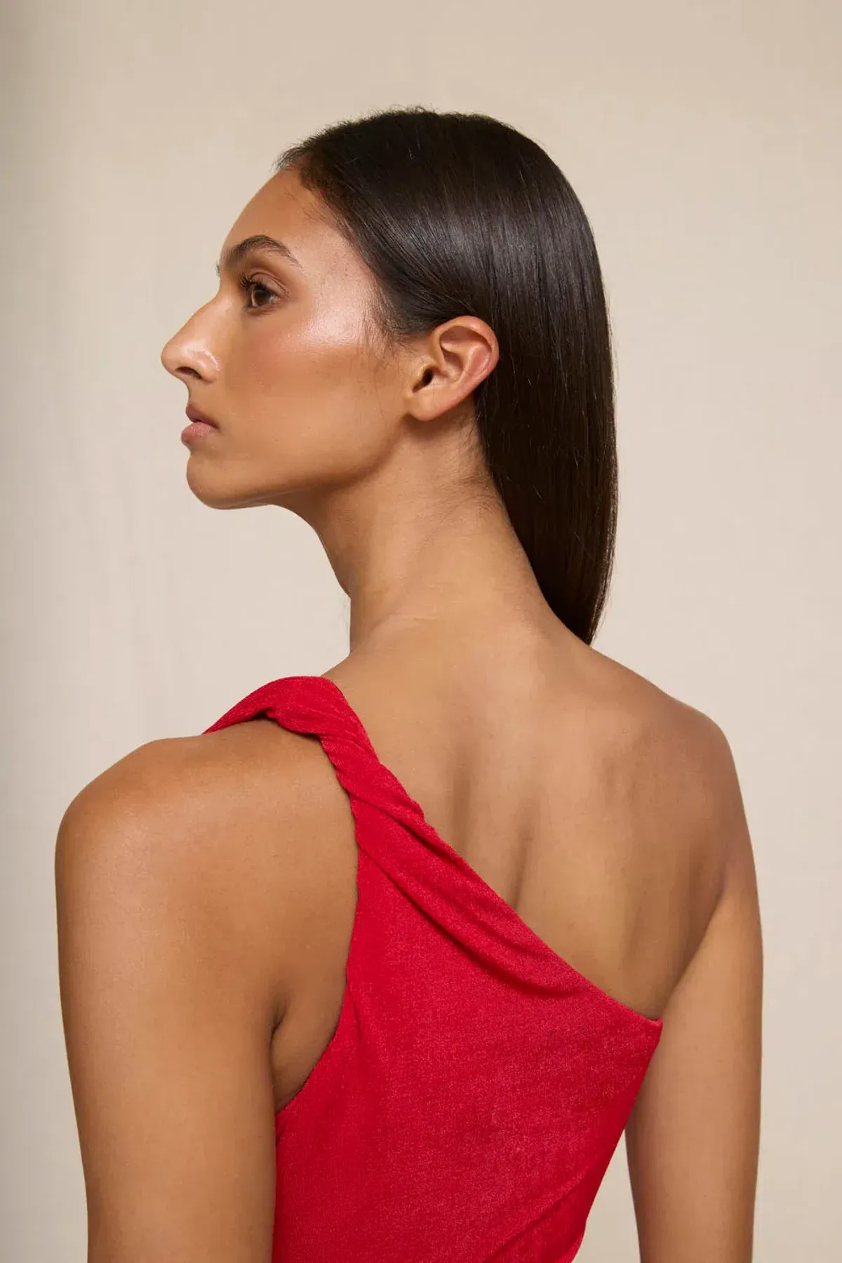 Carmine One Shoulder Dress by By Johnny Size 8 - Image 5