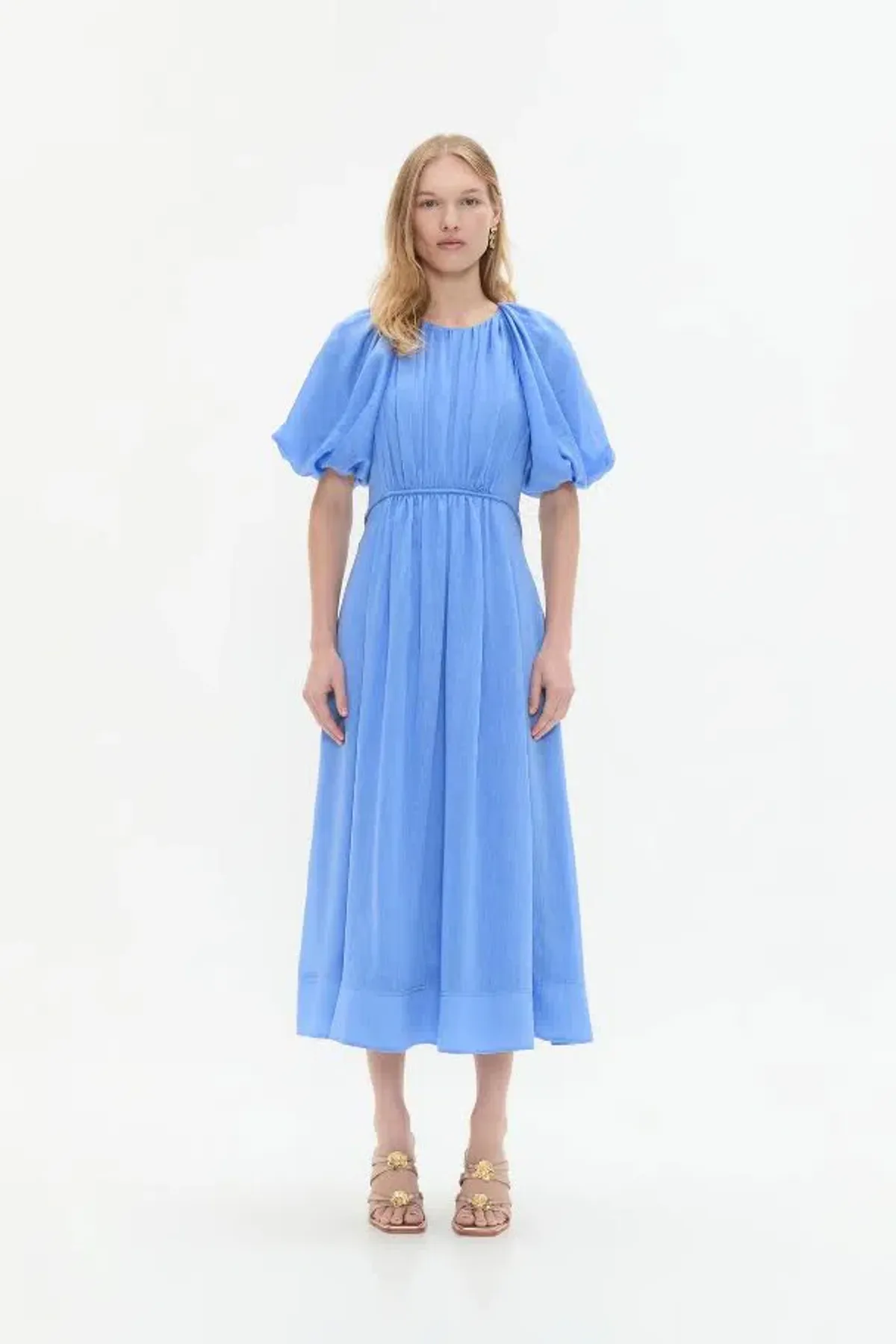 💙 AJE Alma Midi Dress – Mist Blue – Size 12 (AU) 💙 Satin-type Finish - Image 2