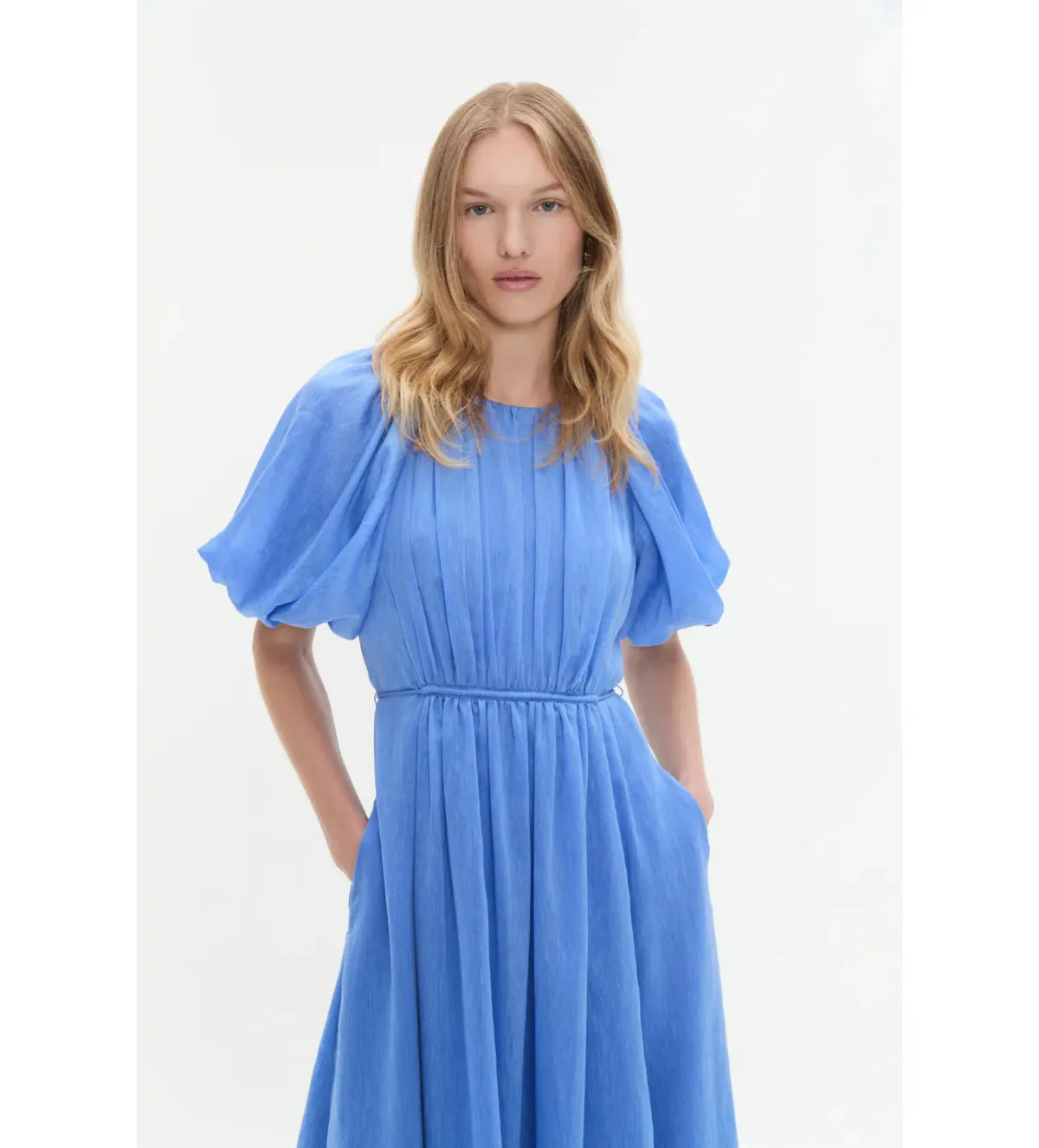 Aje Alma Midi Dress in Mist Blue Size AU12 - Image 4
