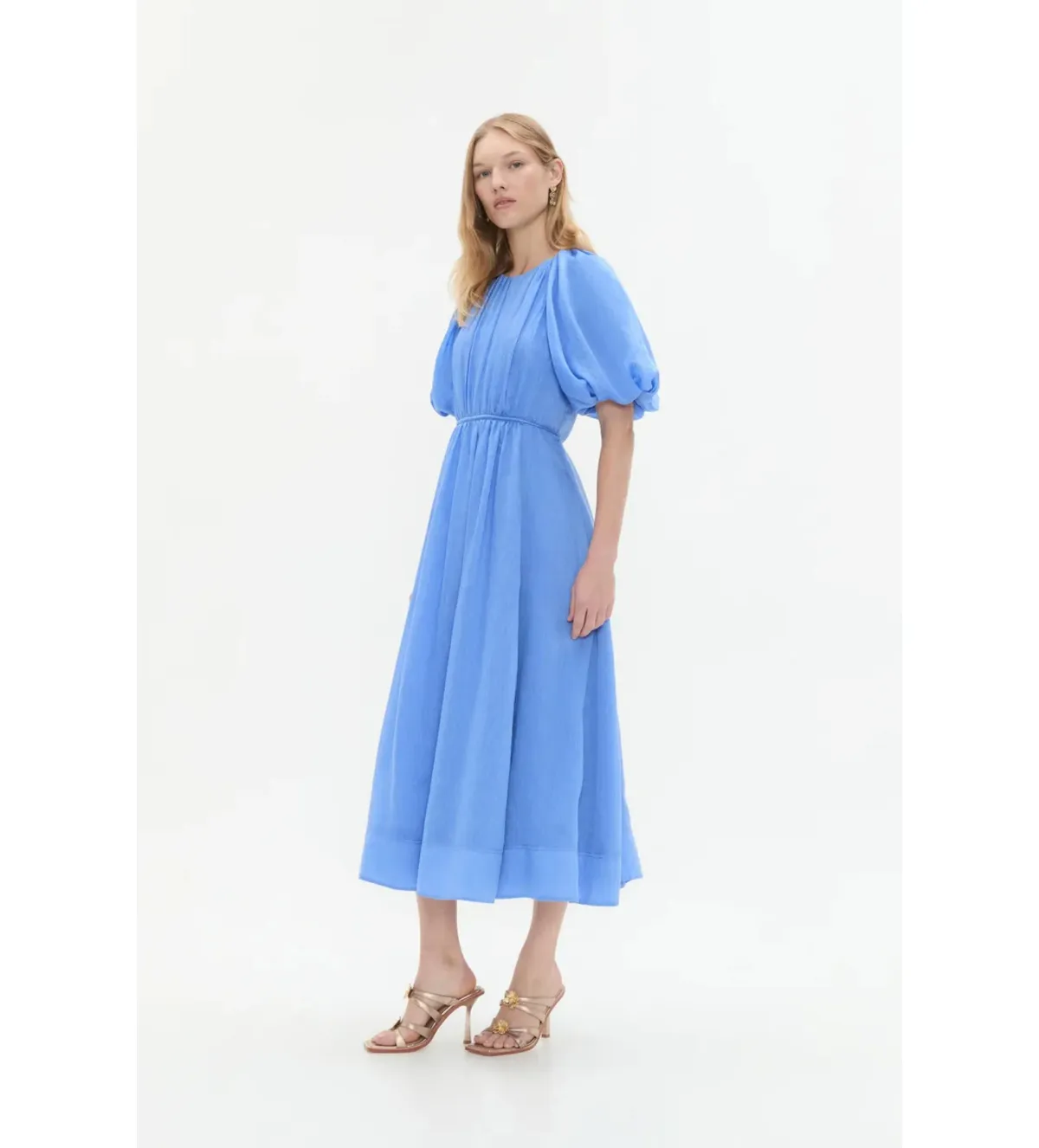 Aje Alma Midi Dress in Mist Blue Size AU12 - Image 2
