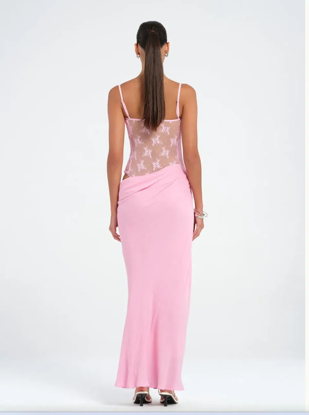 Benni Akio Maxi Dress Gown In Peony Pink | Size AU 14 - Image 3