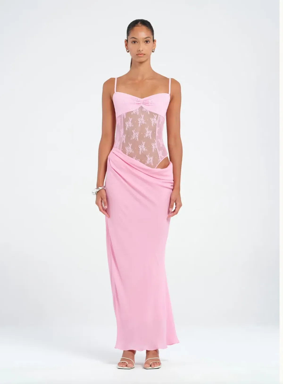 Benni Akio Maxi Dress Gown In Peony Pink | Size AU 14 - Image 1