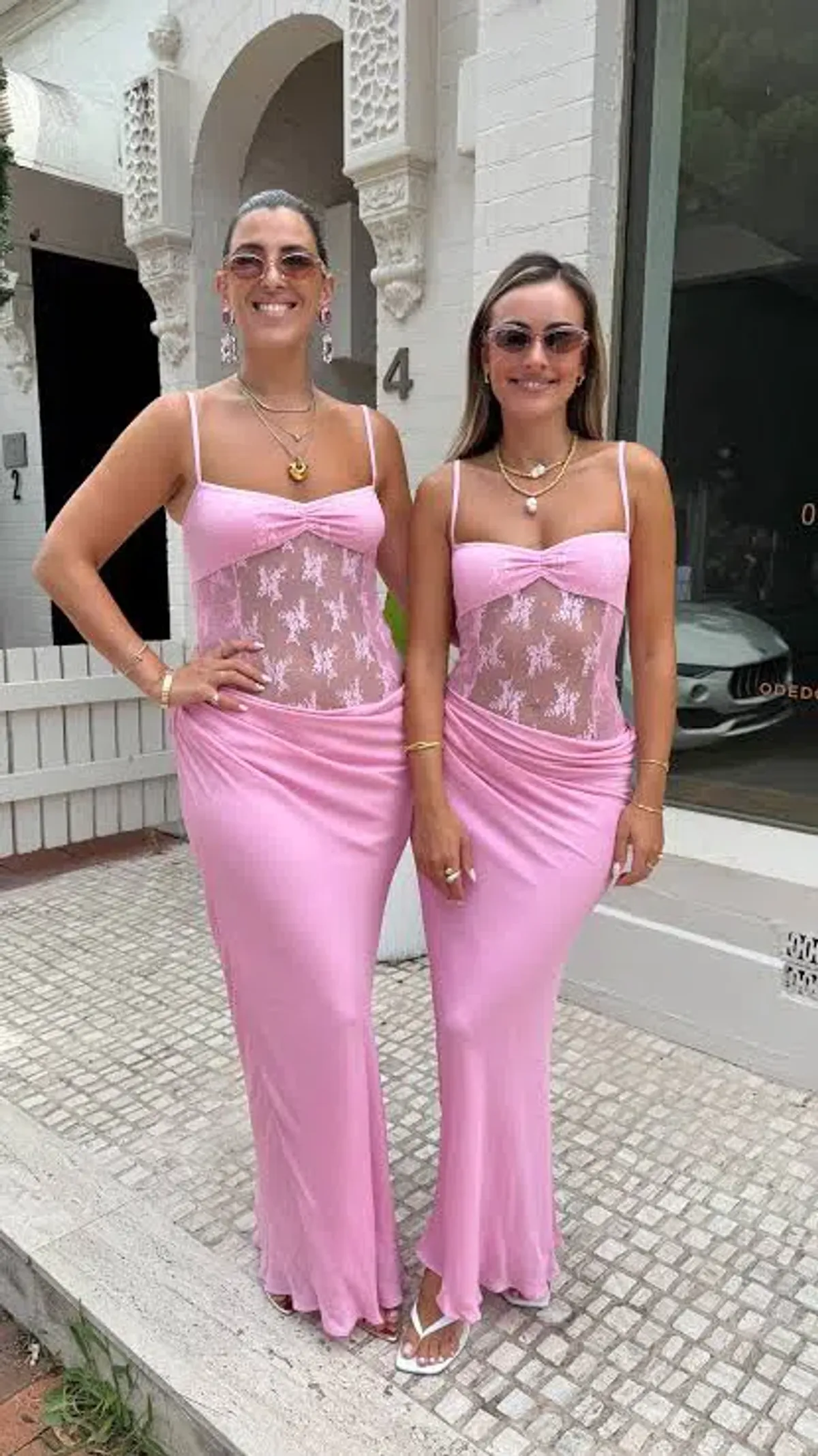 Benni Akio Maxi Dress Gown In Peony Pink | Size AU 14 - Image 4