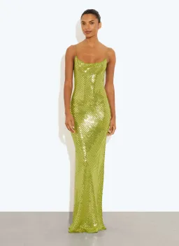 Rat & Boa, Gina Maxi Dress in Green/Sequin Size S / AU 8 for rent on The Volte - image 1