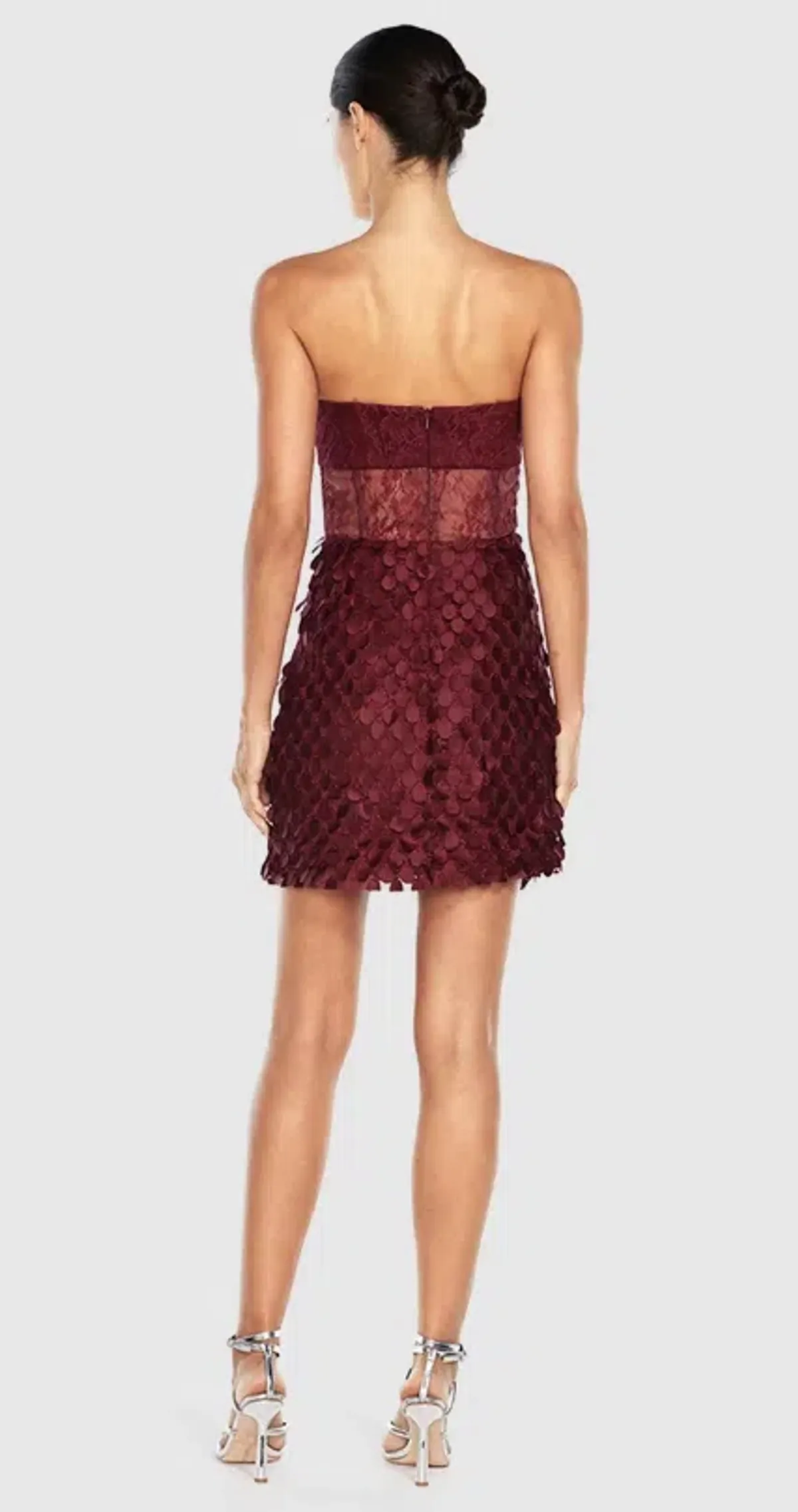 MANNING CARTELL SUPREME EXTREME MINI DRESS SIZE 12 - CRANBERRY COLOUR - Image 4