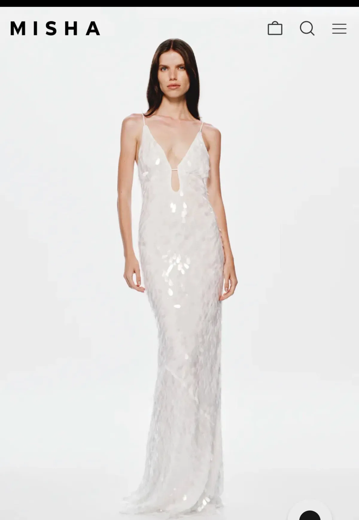 Sapphire sequin maxi dress in ivory - Image 1