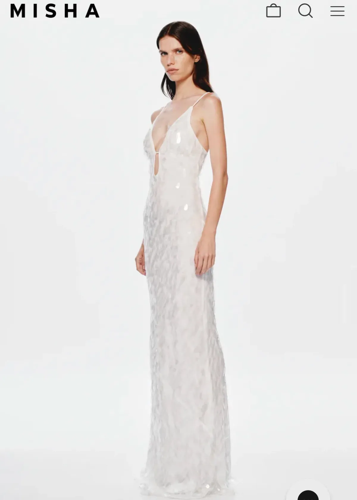Sapphire sequin maxi dress in ivory - Image 3