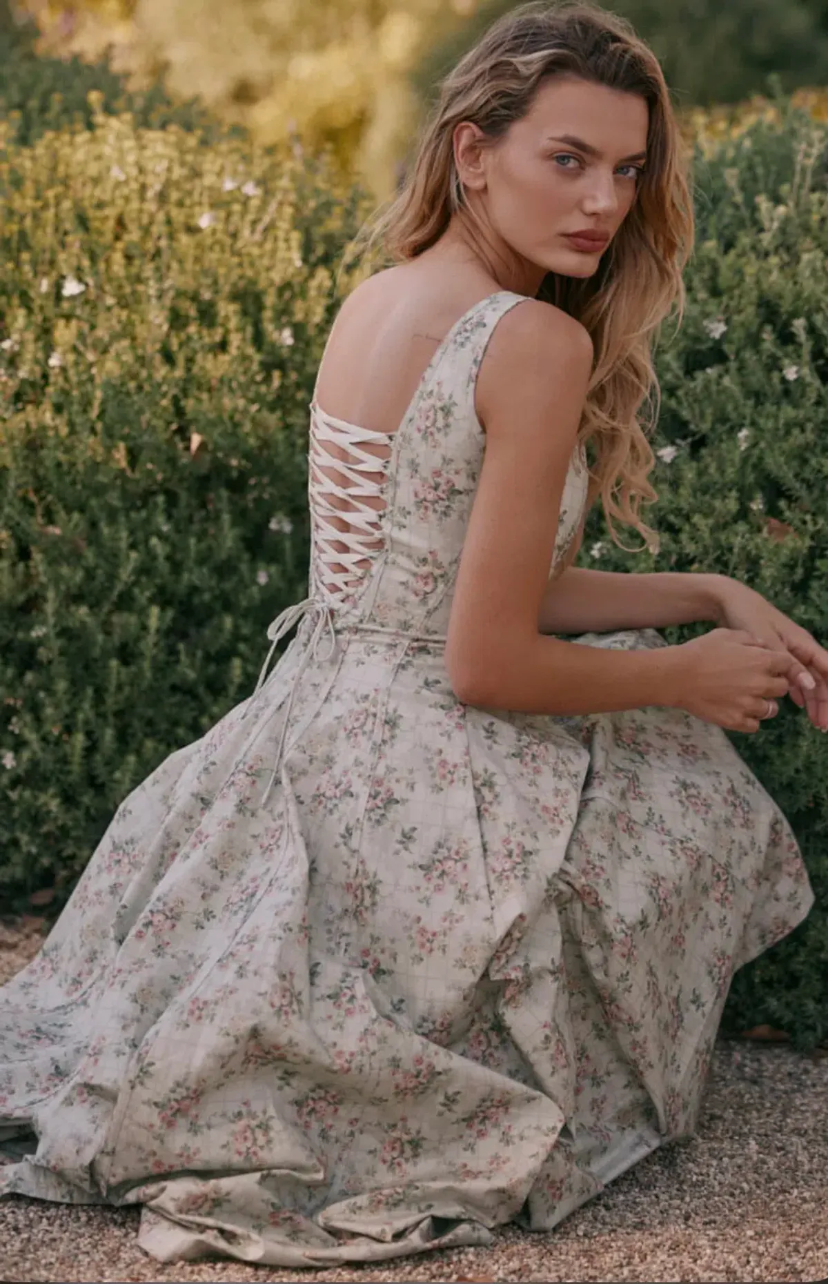 House of CB MARIABELLA Sage Floral Print Cotton Midi Dress in size XS - Image 1