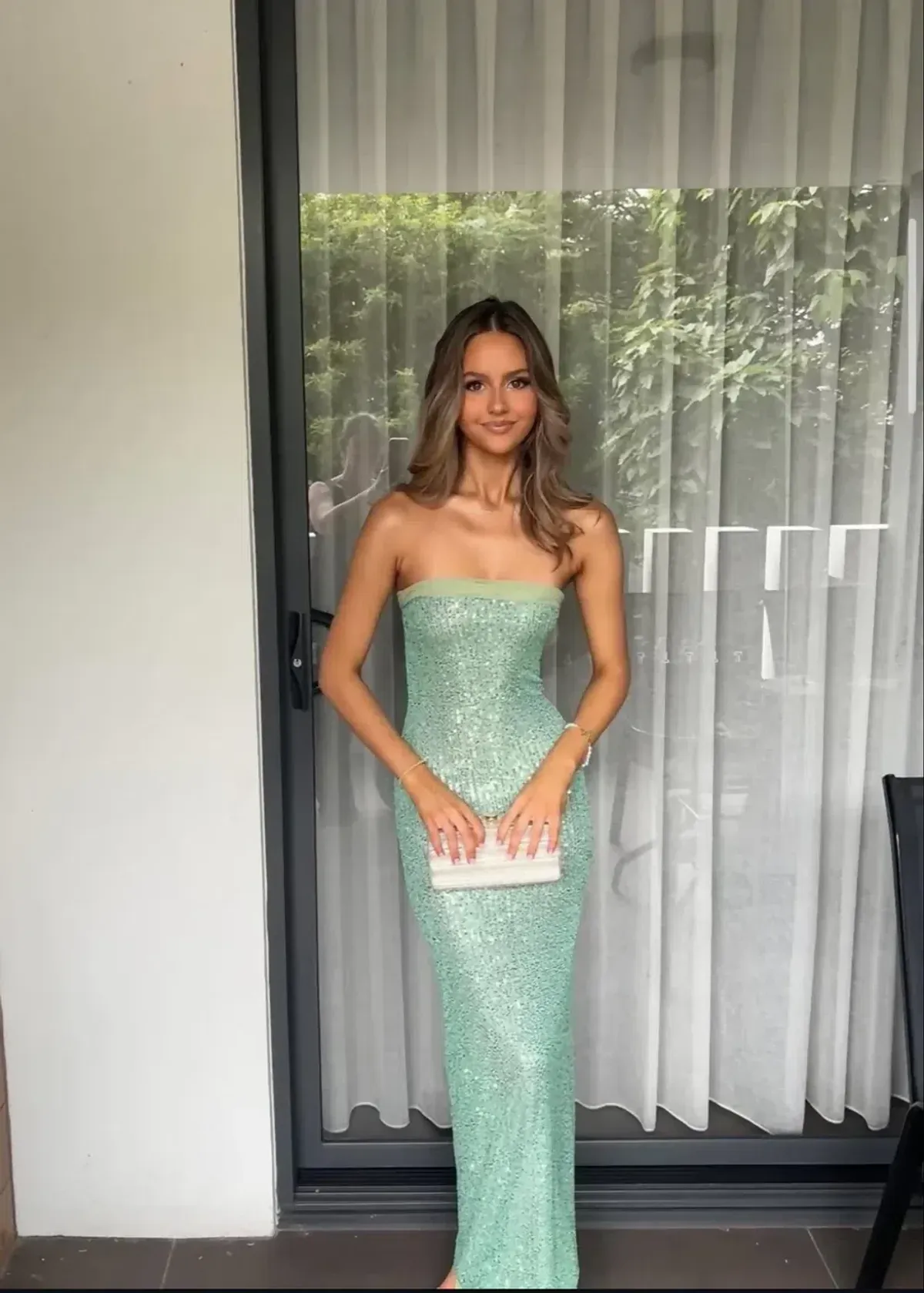 Fait Par Foutch Elizabeth Sparkly Green Dress size 6 - Image 9