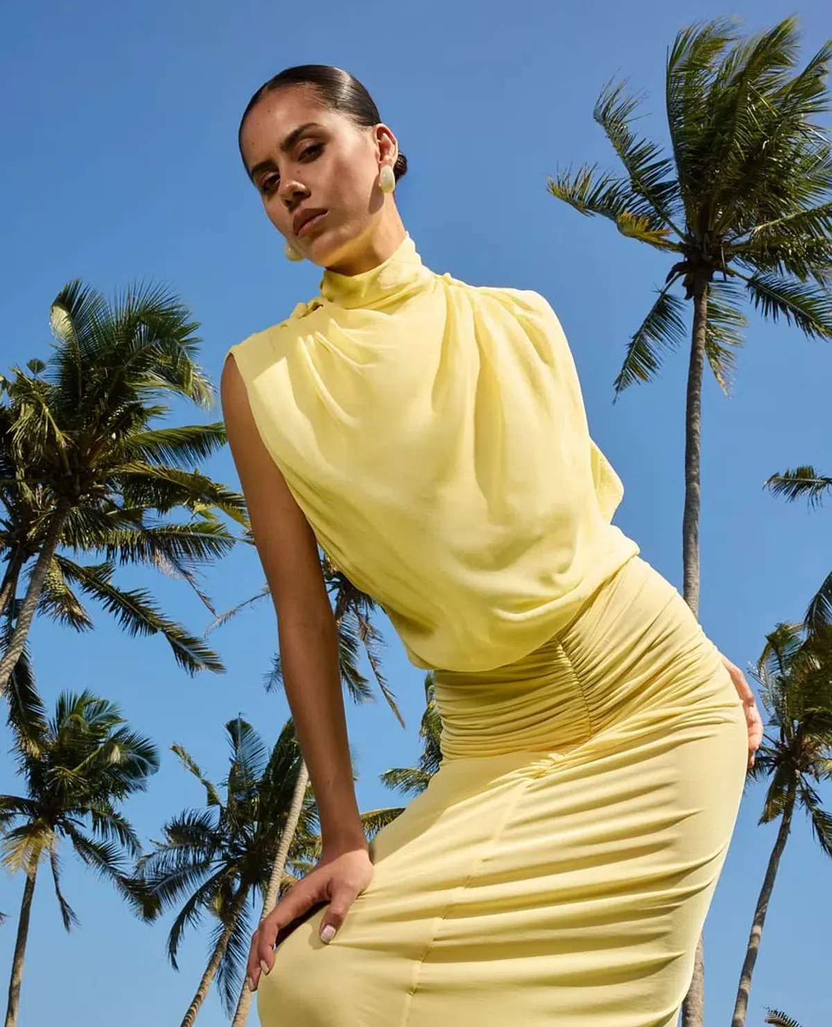 BENNI Willow Maxi Dress Gown In Butter | Size AU 10 - Image 1