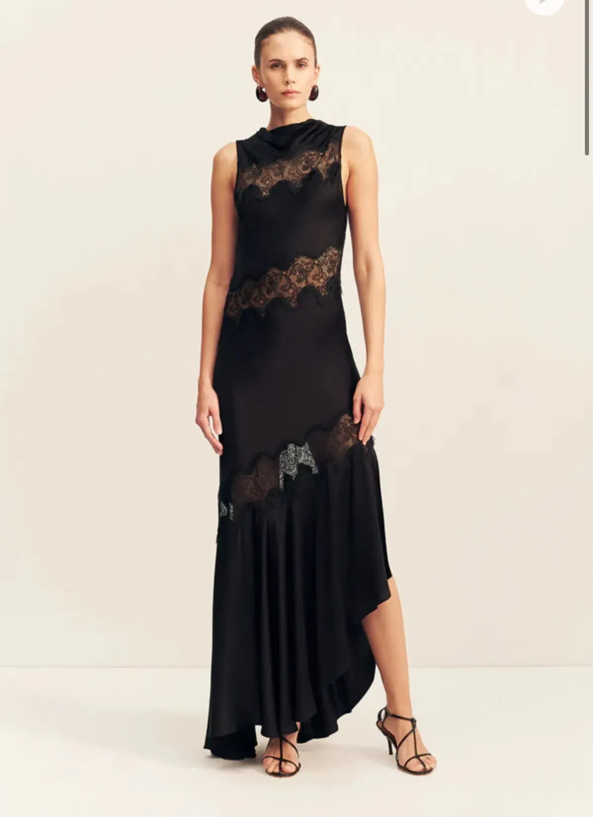Shona Joy Simona Asymmetrical Panelled Maxi Dress - Black size 6 - Image 1