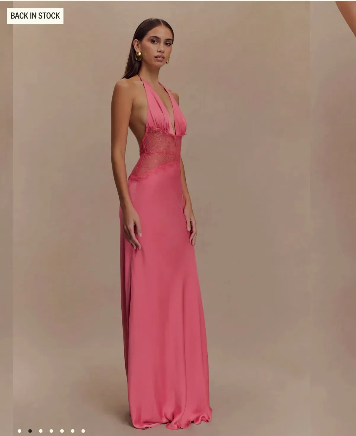 Meshki Dinah Lace And Satin Maxi Dress - Blush Rose - Image 1