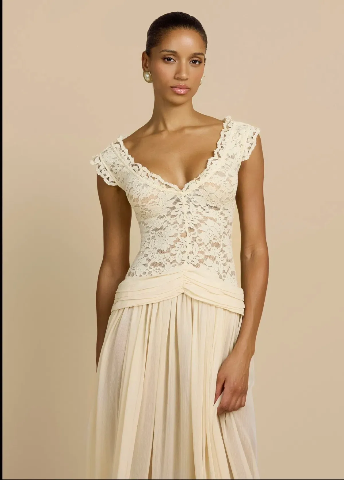 Arcina Ori ARABELLA DRESS BEIGE size Medium - Image 4
