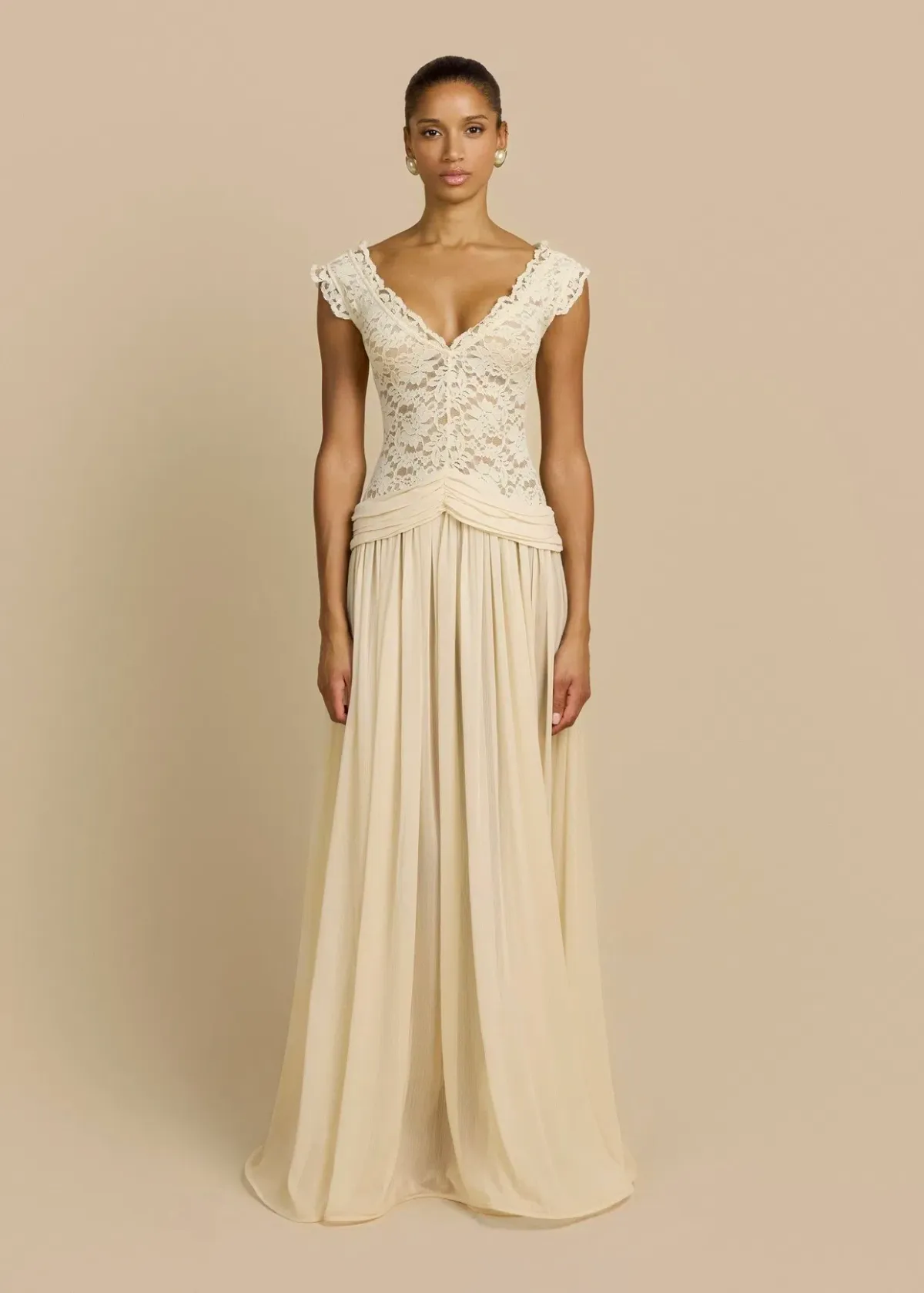 Arcina Ori ARABELLA DRESS BEIGE size Medium - Image 1