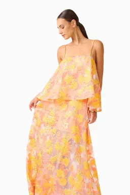 Elliatt Elysia Tiered Gown Orange size S / 8 for rent on The Volte - image 3