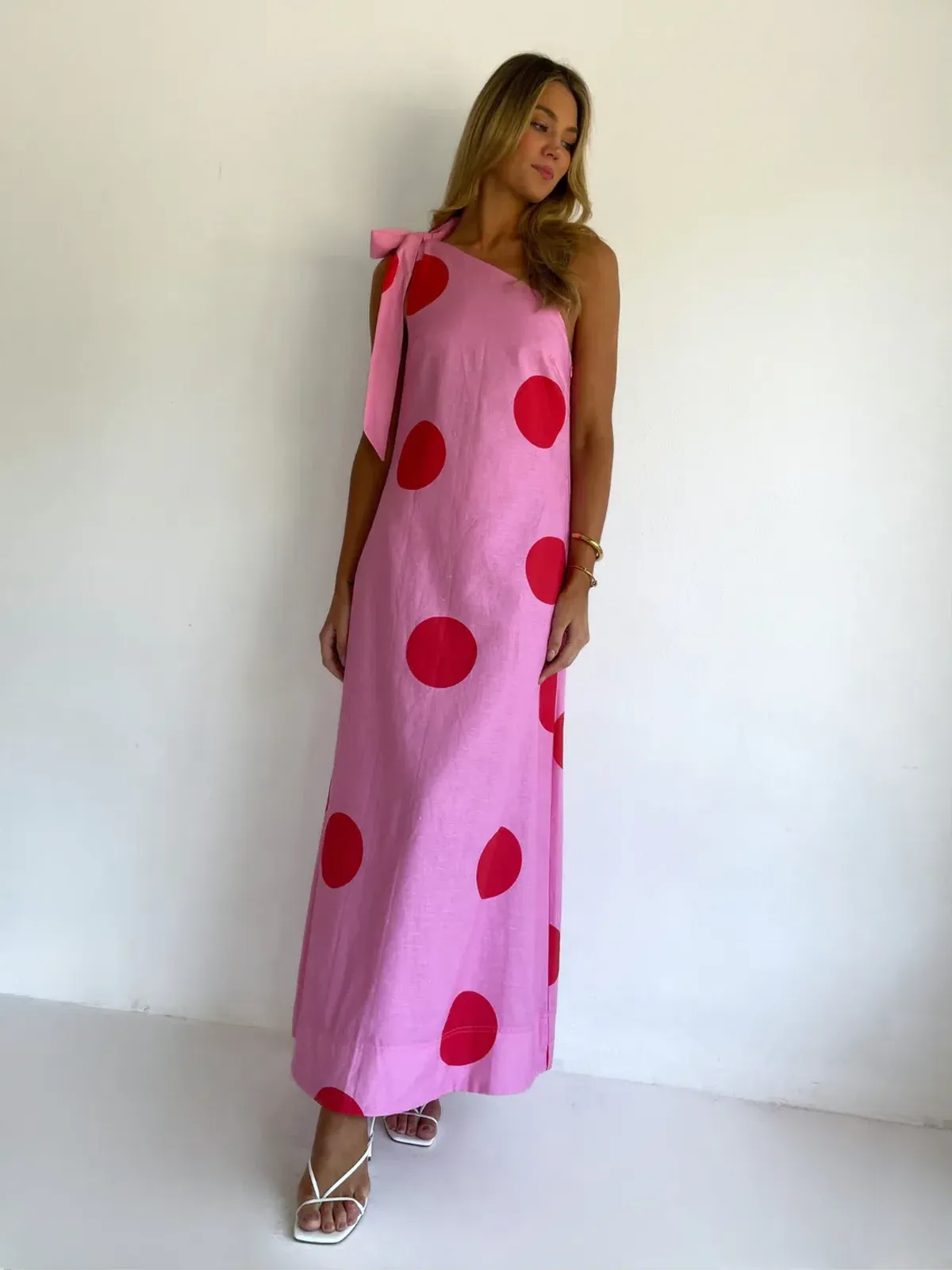 By Nicola Sorrento Maxi Dress size 12 Pink Polka Dot  - Image 2