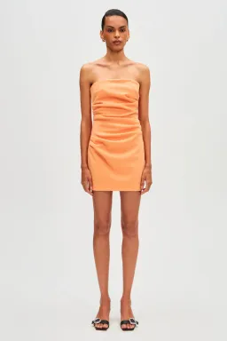 Misha Alston Crepe Mini Dress Tangerine Size M for rent on The Volte - image 1