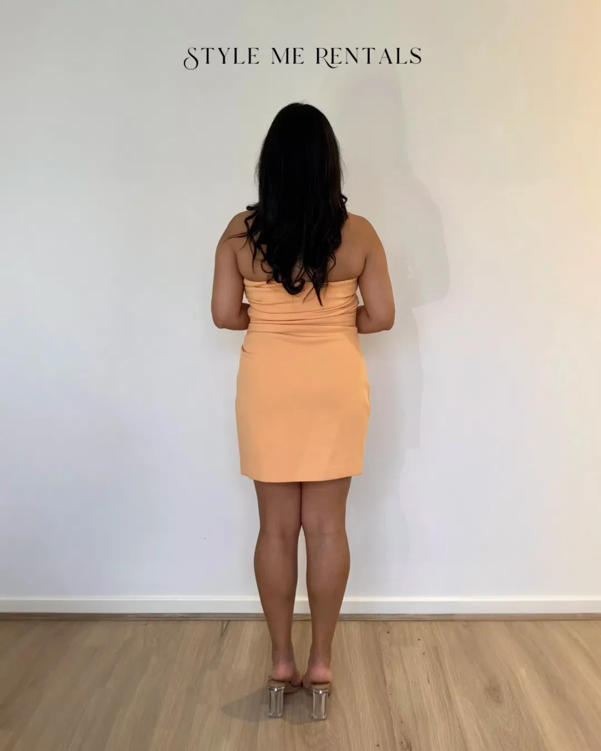 Misha Alston Crepe Mini Dress Tangerine Size M - Image 5