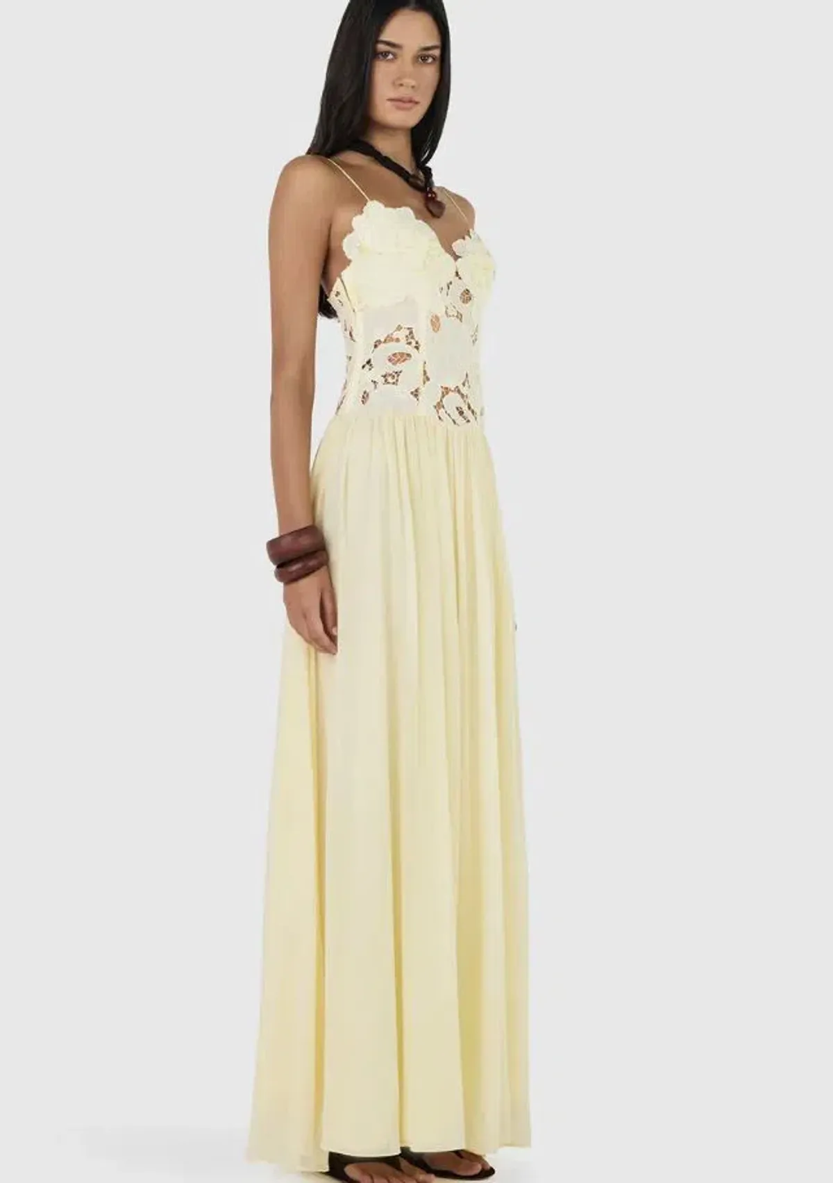 Hansen and Gretel Stephanie Maxi Dress in Butter Size 6 - Image 3