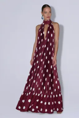 Lidee Libertie Gown Polka Wine Size 10 for rent on The Volte - image 1