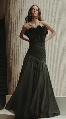 Aje Aquiline Gown in Hunter Green Size 12 for rent on The Volte - image 2