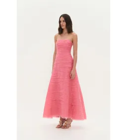 Aje Soundscape Maxi Dress in Guava Pink Size AU6 for rent on The Volte - image 2