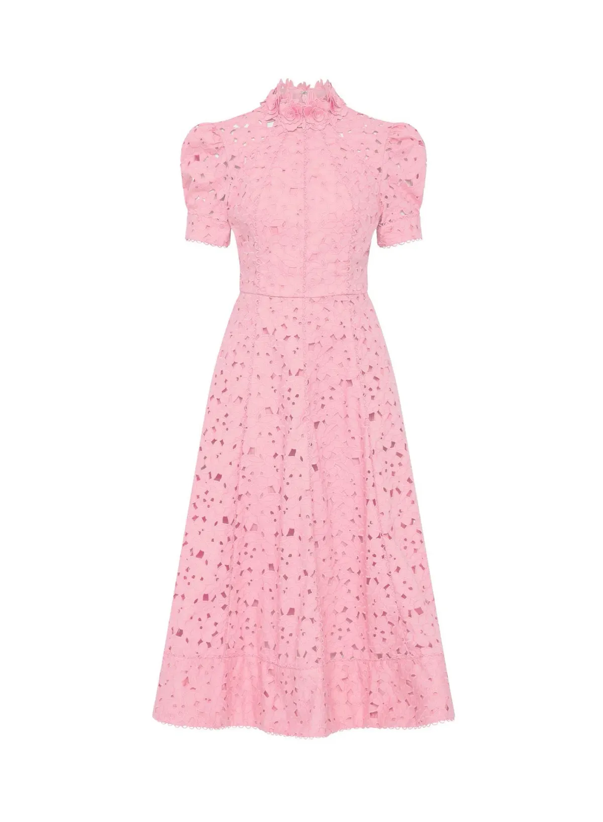Rebecca Vallance Kitsu Short Sleeve Midi Dress in Light Pink Size 12 - Image 4