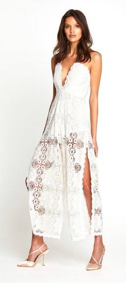 Alice McCall Diamond Veins Jumpsuit in Porcelain in Size 6 for rent on The Volte - image 2