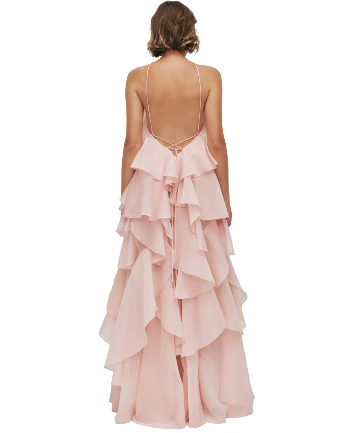 Aje Pandorea Layered Maxi Dress Pastel Pink Size 12 - Image 4