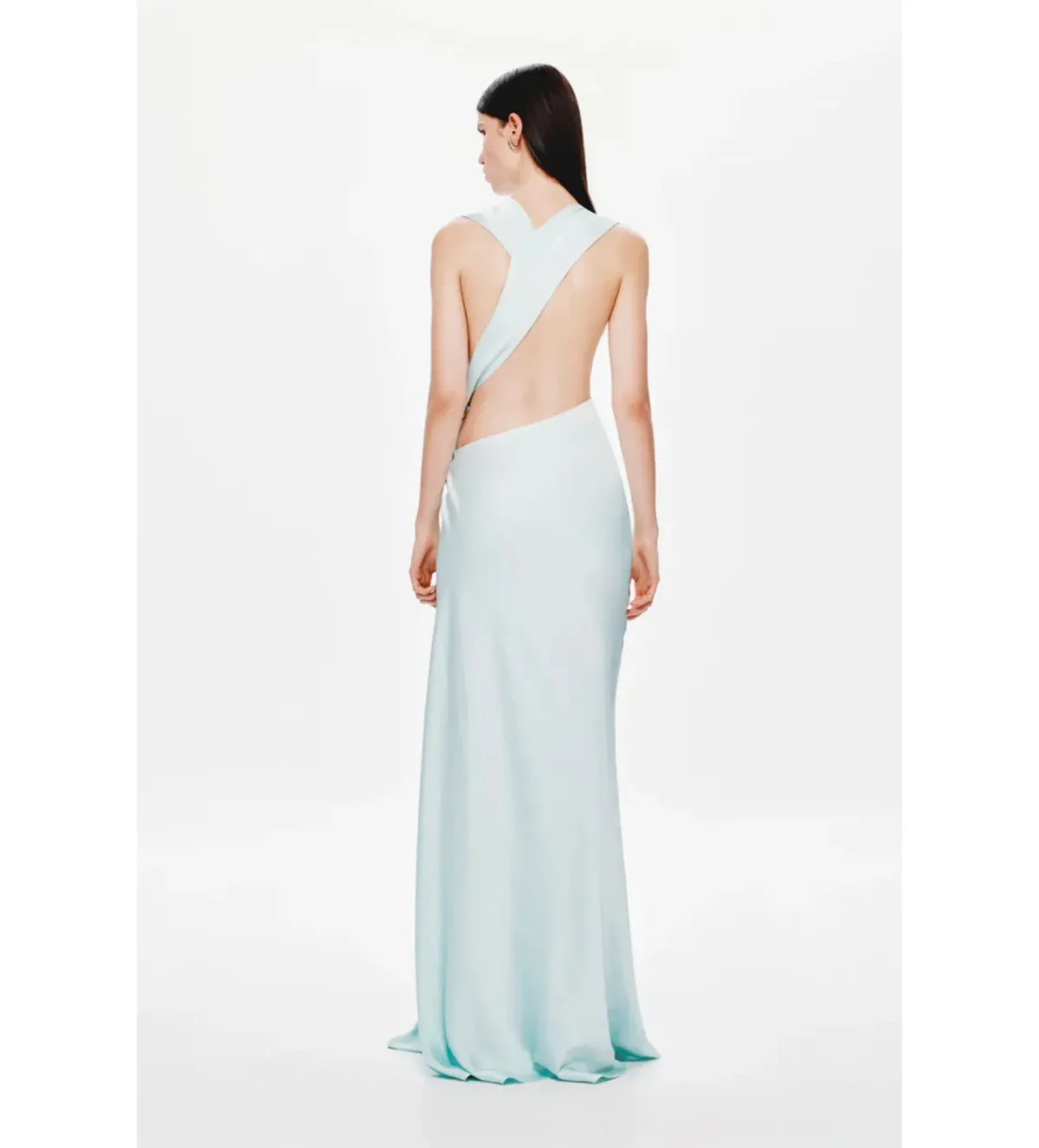 Misha The Harlow Satin Dress in Ice Blue Size S/AU8 - Image 2