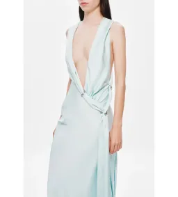 Misha The Harlow Satin Dress in Ice Blue Size M/AU10 for rent on The Volte - image 3