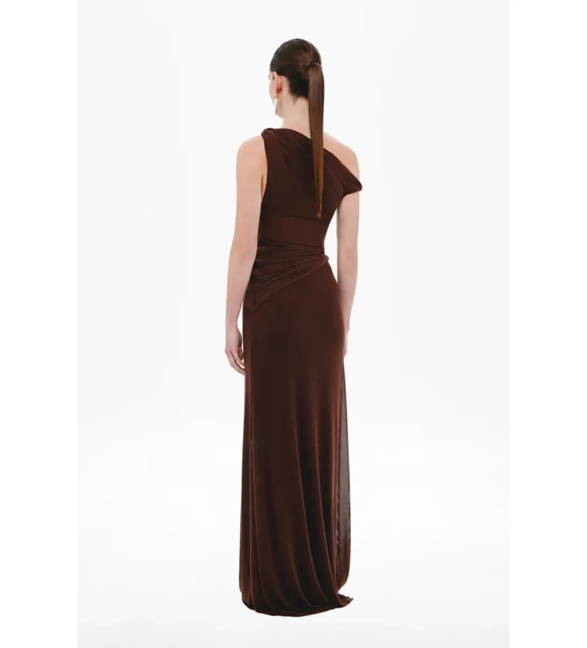 Misha Sisal Mesh Dress in Espresso Size M/AU10 - Image 3