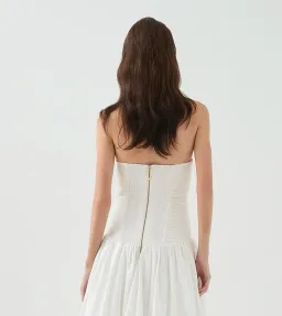 🤍 AJE Strapless Violette Bubble Hem MIDI Dress – White Formal Gown – Size 8 AU 🤍 for rent on The Volte - image 5