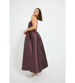 Pasduchas Alistair Strapless Midi Dress Blackberry Spot Size 12 for rent on The Volte - image 2