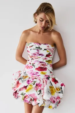 AJE VIOLETTE BUBBLE HEM MINI IN COLLAGE FLORAL SIZE 8 for rent on The Volte - image 1