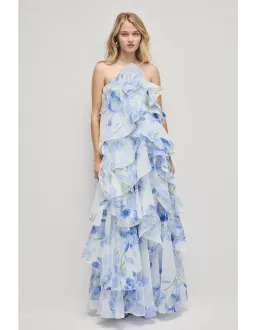 AJE PANDOREA LAYERED MAXI DRESS IN IRIS SIZE 4 for rent on The Volte - image 1