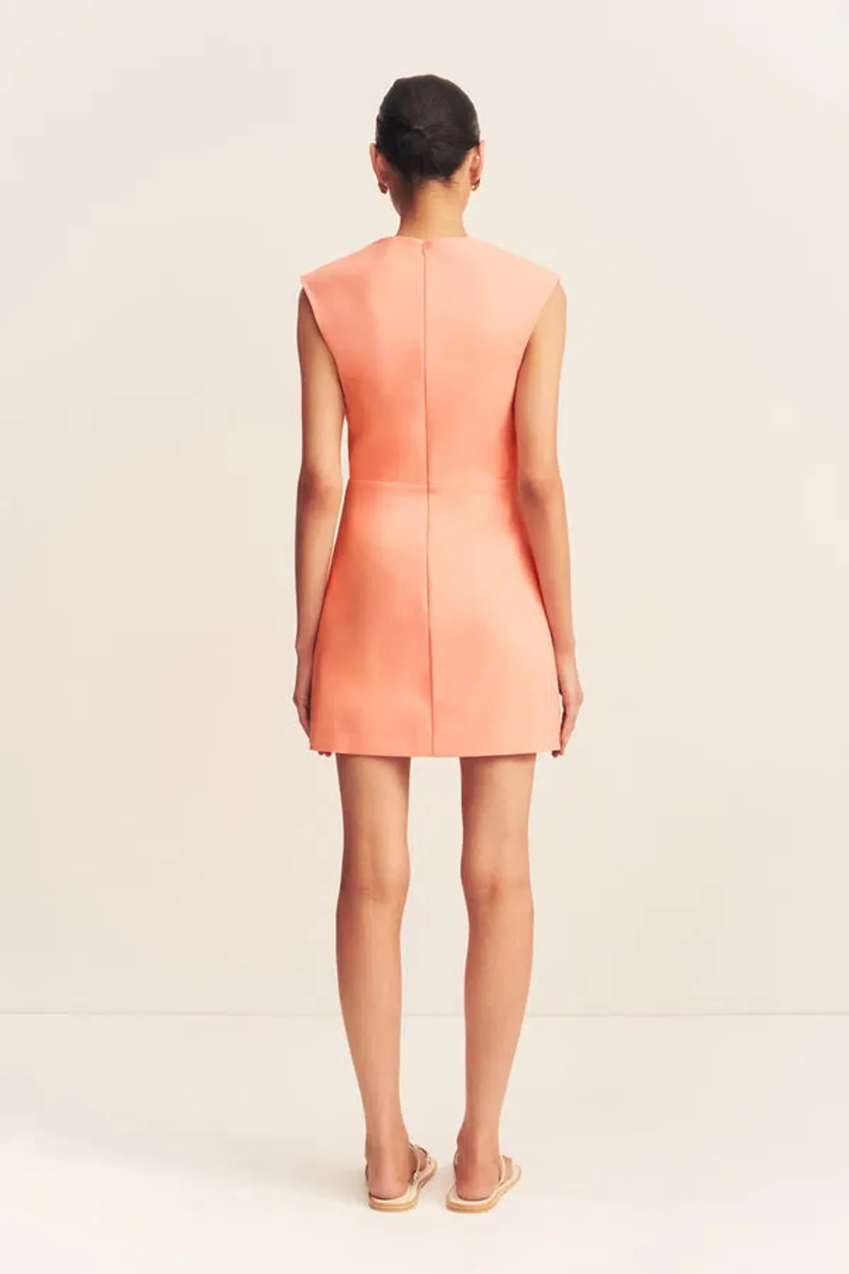 Shona Joy Lani Draped Mini Dress Peach Size 12 - Image 2
