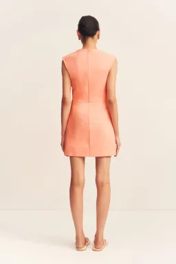 Shona Joy Lani Draped Mini Dress Peach Size 12 for rent on The Volte - image 2
