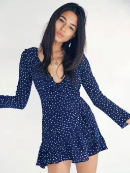 REALISATION PAR THE ALEXANDRA MINI DRESS NAVY STAR SIZE 12 for rent on The Volte - image 2
