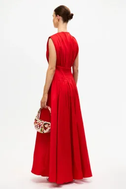 Acler Innoxhill V Neck Maxi Dress in Cherry Red for rent on The Volte - image 3