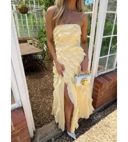 Aje Allairie Gown in Butter Yellow Size AU4 for rent on The Volte - image 2