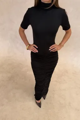 Imana Draped Maxi Dress Black - Sneaky Link - Size XXS for rent on The Volte - image 2