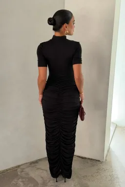 Imana Draped Maxi Dress Black - Sneaky Link - Size XXS for rent on The Volte - image 7