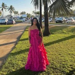 AJE Fleur Pleated Magenta Gown Size 10 for rent on The Volte - image 4
