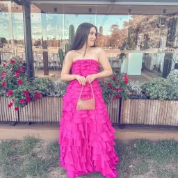AJE Fleur Pleated Magenta Gown Size 10 for rent on The Volte - image 3